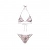 Effek Bikini Triangolo con Slip Americano Fisso Jersey Fantasia Rosa Donna