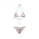 Effek Bikini Triangolo con Slip Americano Fisso Jersey Fantasia Rosa Donna