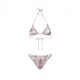 Effek Bikini Triangolo con Slip Americano Fisso Jersey Fantasia Rosa Donna