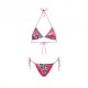 Effek Bikini Triangolo con Slip Regolabile Fantasia Bielastico rigato lucido Fucsia Donna