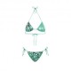 Effek Bikini riangolo con Slip Regolabile Fantasia Bielastico rigato lucido Verde Donna