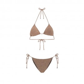 Effek Bikini Triangolo con Slip Regolabile Lurex Gold Donna