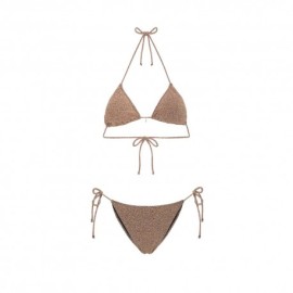 Effek Bikini Triangolo con Slip Regolabile Lurex Gold Donna
