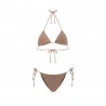 Effek Bikini Triangolo con Slip Regolabile Lurex Gold Donna
