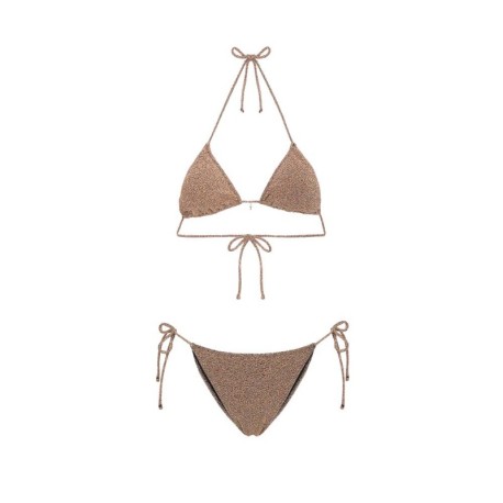 Effek Bikini Triangolo con Slip Regolabile Lurex Gold Donna