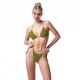 Effek Bikini Triangolo con Slip Regolabile Lurex Verde Donna