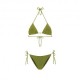 Effek Bikini Triangolo con Slip Regolabile Lurex Verde Donna