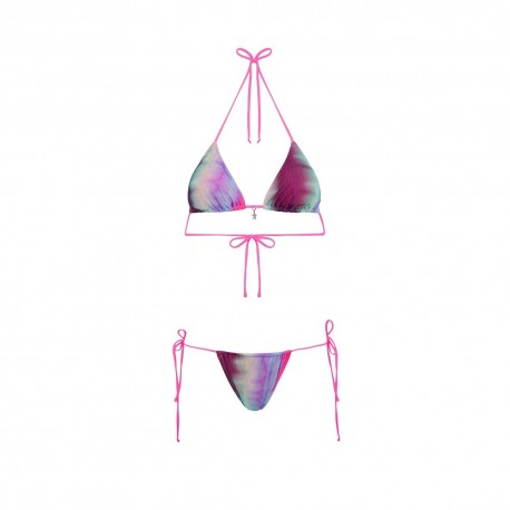 Effek Bikini Triangolo con Slip Regolabile Tulle Fantasia Donna