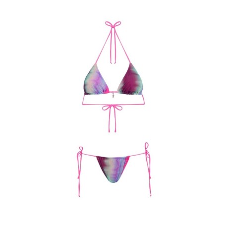 Effek Bikini Triangolo con Slip Regolabile Tulle Fantasia Donna