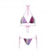 Effek Bikini Triangolo con Slip Regolabile Tulle Fantasia Donna