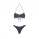 Effek Bikini Fascia con Slip Americano Fisso Lurex Grigio Donna