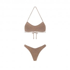 Effek Bikini Fascia con Slip Americano Fisso Lurex Gold Donna