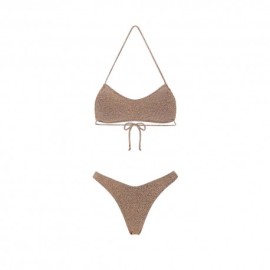 Effek Bikini Fascia con Slip Americano Fisso Lurex Gold Donna