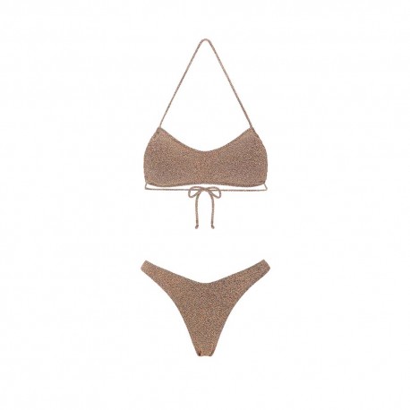 Effek Bikini Fascia con Slip Americano Fisso Lurex Gold Donna
