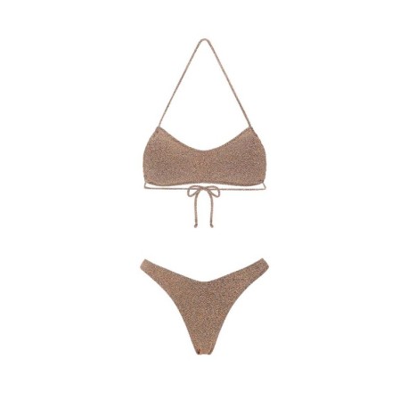 Effek Bikini Fascia con Slip Americano Fisso Lurex Gold Donna