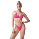 Effek Bikini Triangolo con Slip Americano Fisso Goffrato Rigato Fucsia Donna