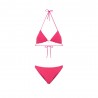 Effek Bikini Triangolo con Slip Americano Fisso Goffrato Rigato Fucsia Donna