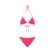 Effek Bikini Triangolo con Slip Americano Fisso Goffrato Rigato Fucsia Donna