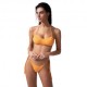 Effek Bikini Fascia con Slip Regolabile Goffrato Rigato Arancione Fluo Donna