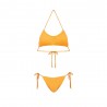 Effek Bikini Fascia con Slip Regolabile Goffrato Rigato Arancione Fluo Donna