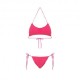 Effek Bikini Fascia con Slip Regolabile Goffrato Rigato Fucsia Donna