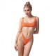 Effek Bikini Top con Slip Fisso Goffrato Arancione Fluo Donna