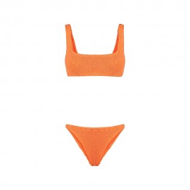 Effek Bikini Top con Slip Fisso Goffrato Arancione Fluo Donna