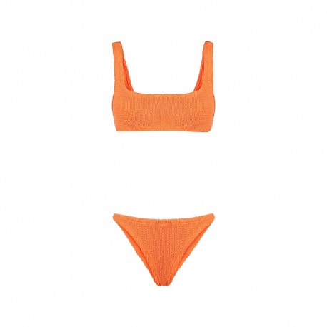 Effek Bikini Top con Slip Fisso Goffrato Arancione Fluo Donna