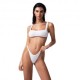 Effek Bikini Top con Slip Fisso Goffrato Bianco Donna