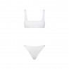 Effek Bikini Top con Slip Fisso Goffrato Bianco Donna