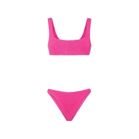 Effek Bikini Top con Slip Fisso Goffrato Fucsia Fluo Donna
