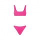 Effek Bikini Top con Slip Fisso Goffrato Fucsia Fluo Donna