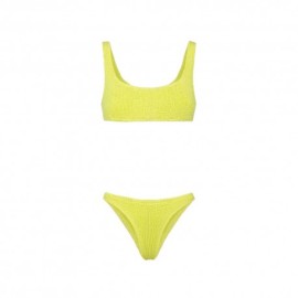 Effek Bikini Top con Slip Fisso Goffrato Lime Donna