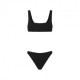Effek Bikini Top con Slip Fisso Goffrato Nero Donna