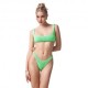 Effek Bikini Top con Slip Fisso Goffrato Verde Fluo Donna