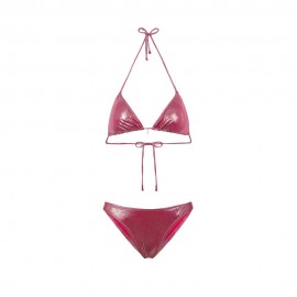Effek Bikini Triangolo con Slip Americano Fisso Jersey Laminato Fuxia Donna