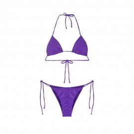 Effek Bikini Triangolo con Slip Regolabile Lycra Crepe Viola Donna