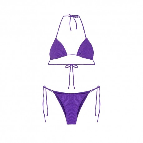 Effek Bikini Triangolo con Slip Regolabile Lycra Crepe Viola Donna