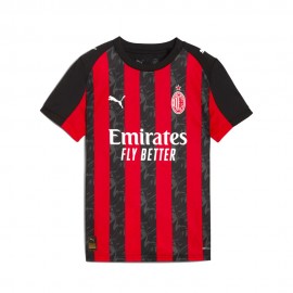 Puma Maglia Gara Home Ac Milan 25-26 Rosso Nero Ragazzo