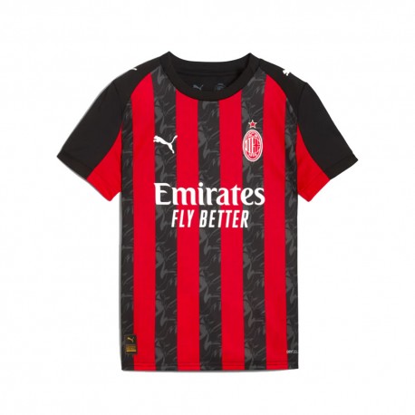 Puma Maglia Gara Home Ac Milan 25-26 Rosso Nero Ragazzo