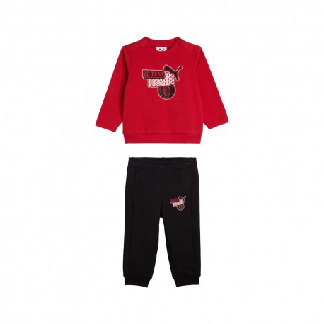 Puma Tuta Calcio Ac Milan Culture Nero Rosso Baby