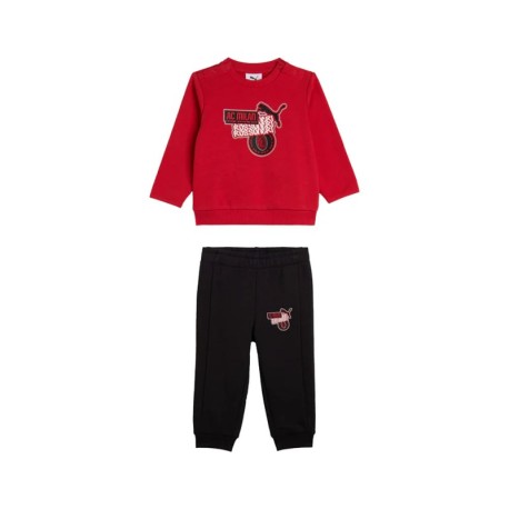 Puma Tuta Calcio Ac Milan Culture Nero Rosso Baby