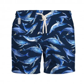Oxyde Costume Boxer Fiori Blu Uomo