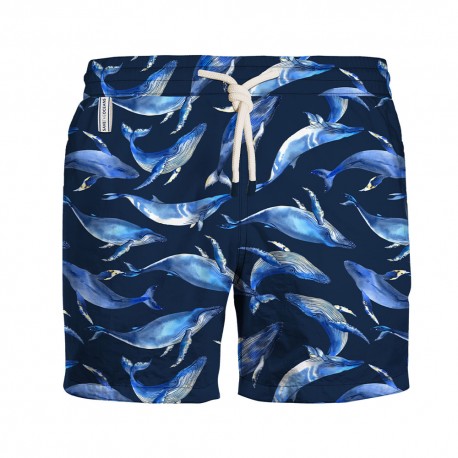 Oxyde Costume Boxer Fiori Blu Uomo