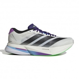 Adidas Adizero Boston 13 Core Bianco Core Nero Lime Bur - Scarpe Running Uomo