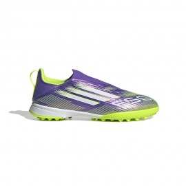 ADIDAS F50 League Fg Mg Laceless Viola Bianco Lime - Scarpe Da Calcio Bambino
