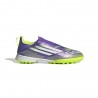ADIDAS F50 League Fg Mg Laceless Viola Bianco Lime - Scarpe Da Calcio Bambino