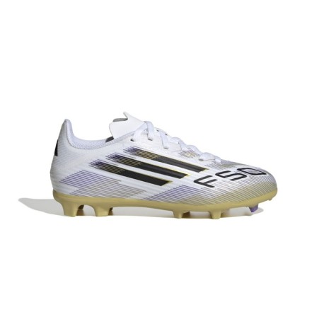 ADIDAS F50 League Fg Mg Bianco Oro - Scarpe Da Calcio Bambino