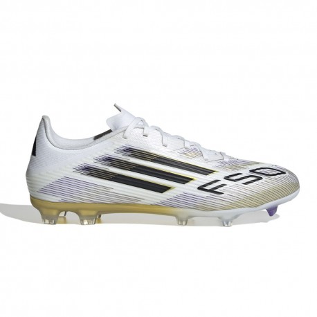 ADIDAS F50 League Fg Mg Bianco Oro - Scarpe Da Calcio Uomo