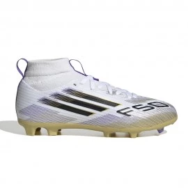 ADIDAS F50 Mid League Fg Mg Bianco Oro - Scarpe Da Calcio Bambino